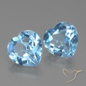 Pedras preciosas de Topázio Céu azul natural de 5.66 ct, Coração, VVS