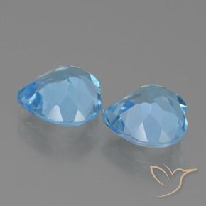 Pedras preciosas de Topázio Céu azul natural de 5.66 ct, Coração, VVS