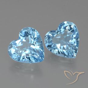 Pedras preciosas de Topázio Azul Suíço natural de 5.86 ct, Coração, VVS