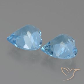 Pedras preciosas de Topázio Azul Suíço natural de 5.86 ct, Coração, VVS