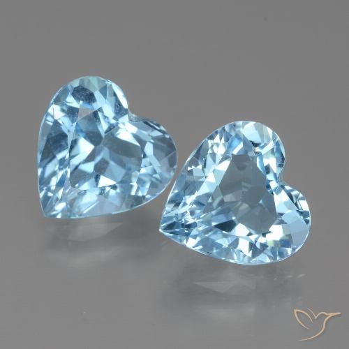 5.78ctw Natural Céu azul Topázio, Coração, VVS