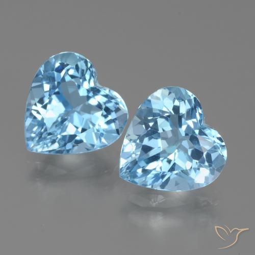 5.84ctw Natural Céu azul Topázio, Coração, VVS