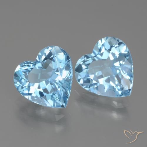 Pedras preciosas de Topázio Céu azul natural de 5.84 ct, Coração, VVS