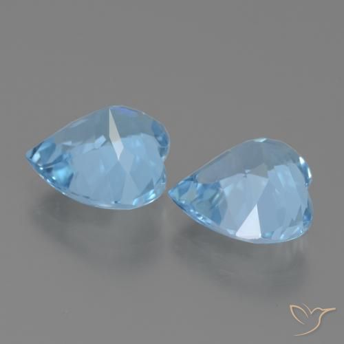 Pedras preciosas de Topázio Céu azul natural de 5.84 ct, Coração, VVS