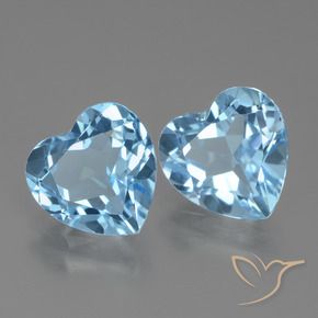 Pedras preciosas de Topázio Céu azul natural de 6.26 ct, Coração, VVS