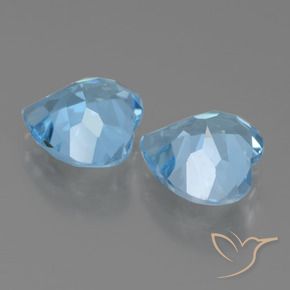 Pedras preciosas de Topázio Céu azul natural de 6.26 ct, Coração, VVS