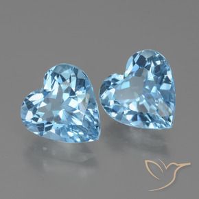 Pedras preciosas de Topázio Céu azul natural de 5.80 ct, Coração, VVS