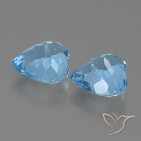 Pedras preciosas de Topázio Céu azul natural de 5.80 ct, Coração, VVS