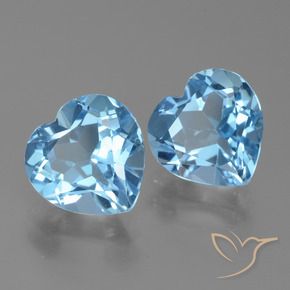 Pedras preciosas de Topázio Céu azul natural de 5.91 ct, Coração, VVS