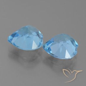 Pedras preciosas de Topázio Céu azul natural de 5.91 ct, Coração, VVS
