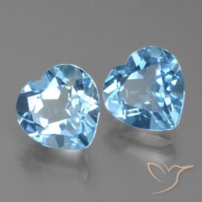 Pedras preciosas de Topázio Azul Suíço natural de 5.92 ct, Coração, VVS-VS