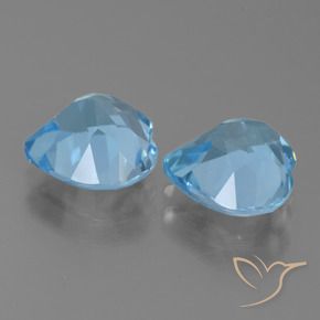 Pedras preciosas de Topázio Azul Suíço natural de 5.92 ct, Coração, VVS-VS