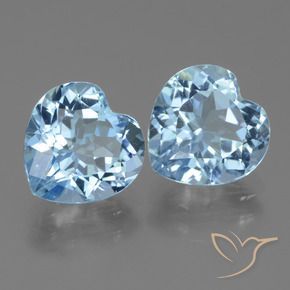 Pedras preciosas de Topázio Céu azul natural de 6.41 ct, Coração, VVS-VS
