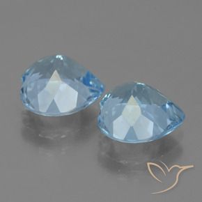 Pedras preciosas de Topázio Céu azul natural de 6.41 ct, Coração, VVS-VS