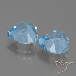 Pedras preciosas de Topázio Céu azul natural de 6.29 ct, Coração, VVS-VS