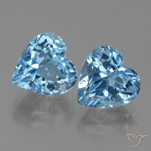 6.85ctw Natural Azul Suíço Topázio, Coração, VVS