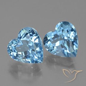 Pedras preciosas de Topázio Azul Suíço natural de 6.85 ct, Coração, VVS
