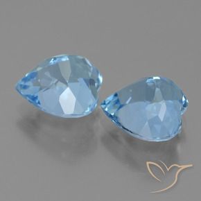 Pedras preciosas de Topázio Azul Suíço natural de 6.85 ct, Coração, VVS