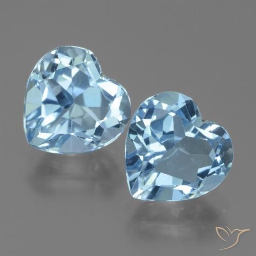 6.69ctw Natural Céu azul Topázio, Coração, VVS-VS
