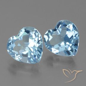 Pedras preciosas de Topázio Céu azul natural de 6.69 ct, Coração, VVS-VS