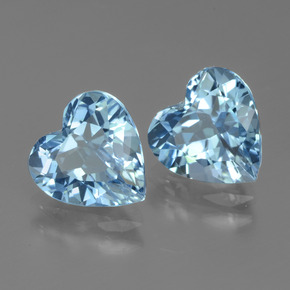 Pedras preciosas de topázio azul natural de 5,33 ct, formato de coração, VVS