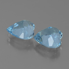 Pedras preciosas de topázio azul natural de 5,33 ct, formato de coração, VVS