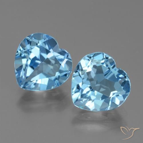 5.94ctw Natural Céu azul Topázio, Coração, VVS