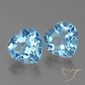 Pedras preciosas de Topázio Céu azul natural de 5.94 ct, Coração, VVS
