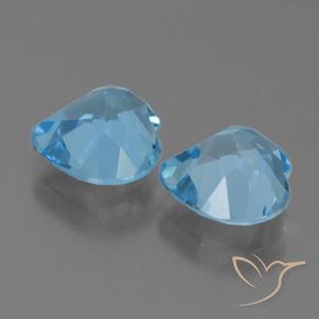 Pedras preciosas de Topázio Céu azul natural de 5.94 ct, Coração, VVS