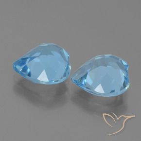 Pedras preciosas de Topázio Céu azul natural de 5.54 ct, Coração, VVS