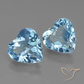 Pedras preciosas de Topázio Céu azul natural de 5.30 ct, Coração, VVS