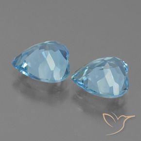 Pedras preciosas de Topázio Céu azul natural de 5.30 ct, Coração, VVS