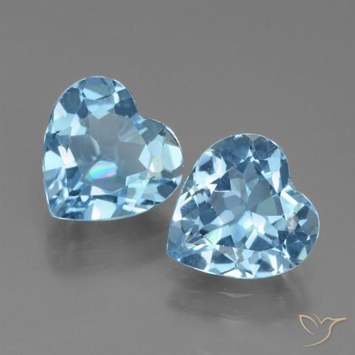 5.21ctw Natural Céu azul Topázio, Coração, VVS