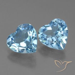 Pedras preciosas de Topázio Céu azul natural de 5.21 ct, Coração, VVS