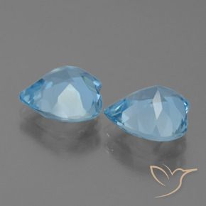 Pedras preciosas de Topázio Céu azul natural de 5.21 ct, Coração, VVS