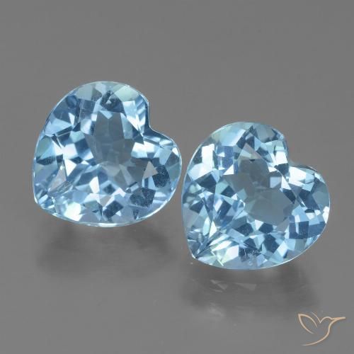 5.96ctw Natural Céu azul Topázio, Coração, VVS