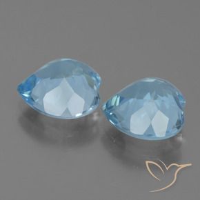 Pedras preciosas de Topázio Céu azul natural de 5.96 ct, Coração, VVS