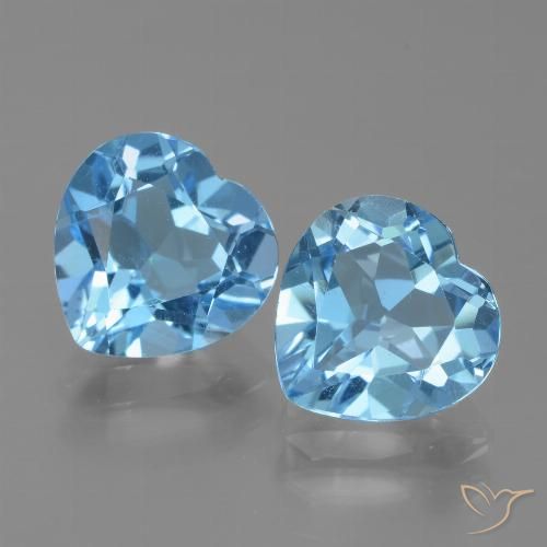 5.95ctw Natural Céu azul Topázio, Coração, VVS