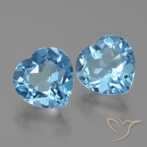 Pedras preciosas de Topázio Céu azul natural de 5.95 ct, Coração, VVS
