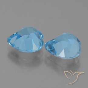 Pedras preciosas de Topázio Céu azul natural de 5.95 ct, Coração, VVS