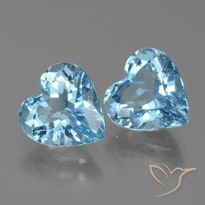 Pedras preciosas de Topázio Céu azul natural de 6.04 ct, Coração, VVS