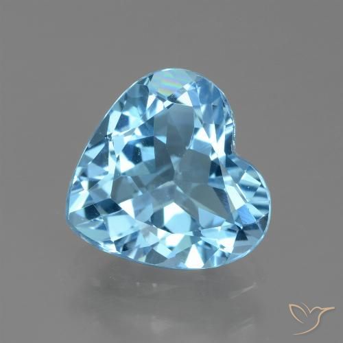 2.47ct Natural Céu azul Topázio, Coração, VVS