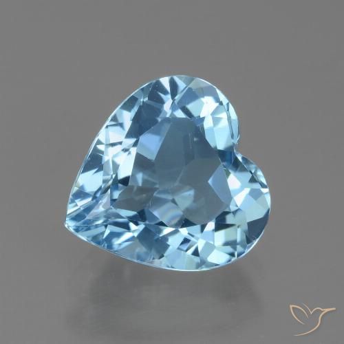 2.73ct Natural Céu azul Topázio, Coração, VVS