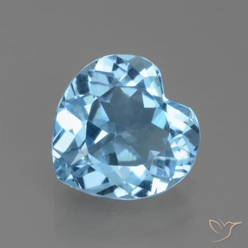 2.76ct Natural Céu azul Topázio, Coração, VVS