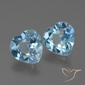 Pedras preciosas de Topázio Céu azul natural de 5.36 ct, Coração, VVS-VS