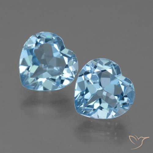 5.83ctw Natural Céu azul Topázio, Coração, VVS