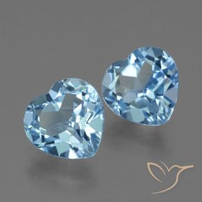 Pedras preciosas de Topázio Céu azul natural de 5.83 ct, Coração, VVS