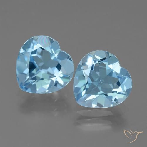 5.48ctw Natural Azul Suíço Topázio, Coração, VVS