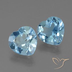 Pedras preciosas de Topázio Azul Suíço natural de 5.48 ct, Coração, VVS
