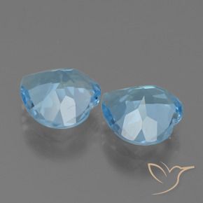Pedras preciosas de Topázio Azul Suíço natural de 5.48 ct, Coração, VVS